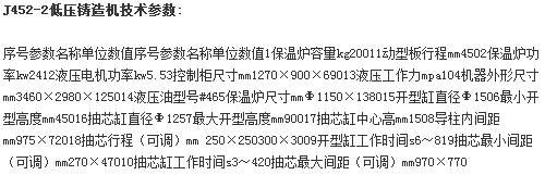 J452-2低壓鑄造機參數(shù)圖